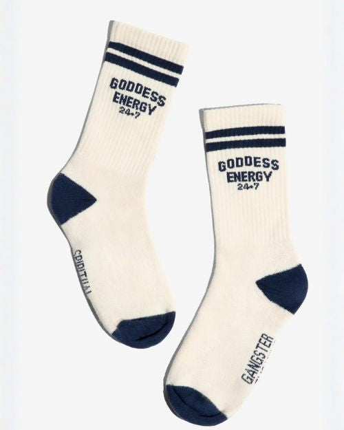 SPIRITUAL GANGSTER | Goddess Crew Sock | Vintage White