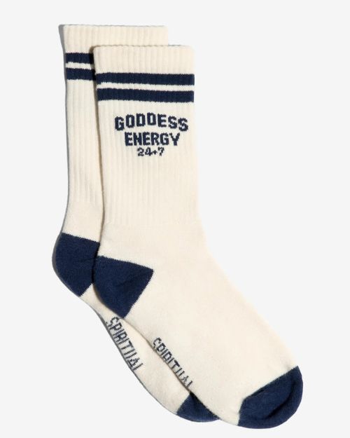 SPIRITUAL GANGSTER | Goddess Crew Sock | Vintage White