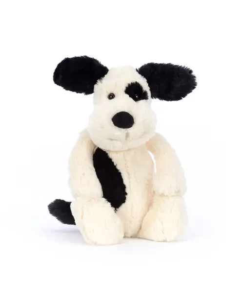 JELLYCAT | Bashful Rufferty Black and Cream Puppy | Medium | Plush