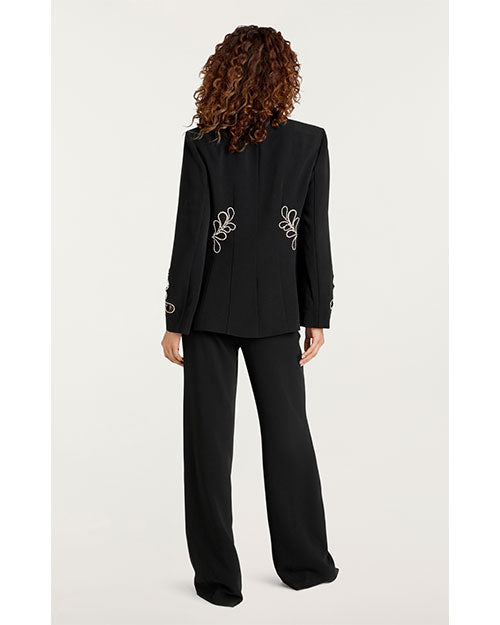 CINQ A SEPT | Rhinestone Paisley Cheyenne Blazer | Black