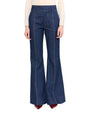 Comfortable denim pants made from a flexible, stretchy fabric.