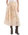 Light beige skirt featuring painterly horses in desert hues, offering a refined and grounded aesthetic.