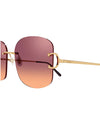 CARTIER | Rimlessun Woman Sunglasses | Gold & Red