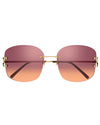 CARTIER | Rimlessun Woman Sunglasses | Gold & Red