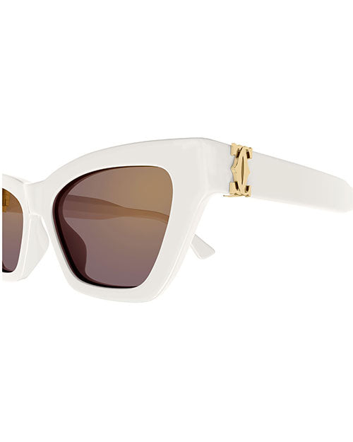 CARTIER | Double C Woman Sunglasses | White