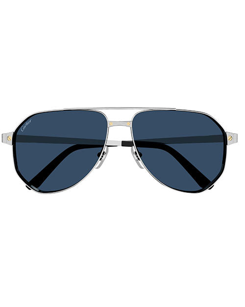 CARTIER | Santos Man Sunglasses | Silver & Blue