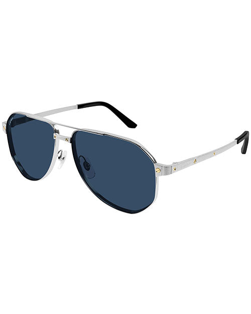 CARTIER | Santos Man Sunglasses | Silver & Blue