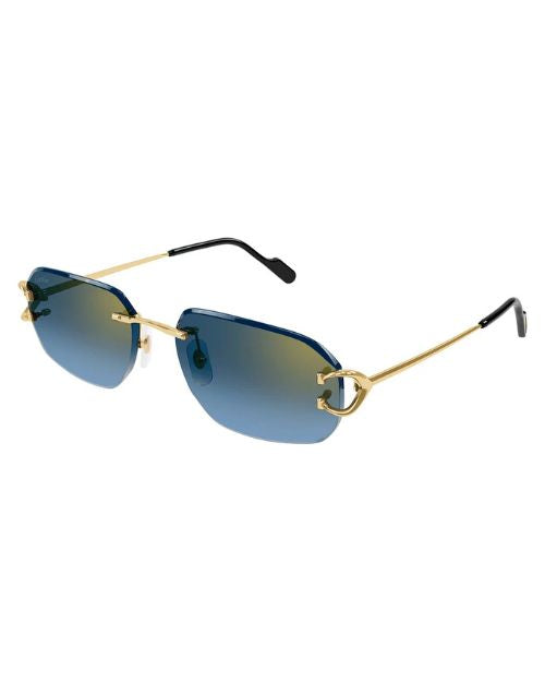 CARTIER | Signature C de Cartier Men Sunglasses | Gold & Blue
