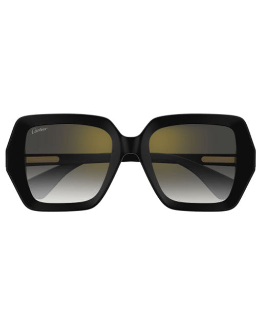 Trendy black sunglasses adorned with Grey lenses, combining fashion and functionality in a sleek design.