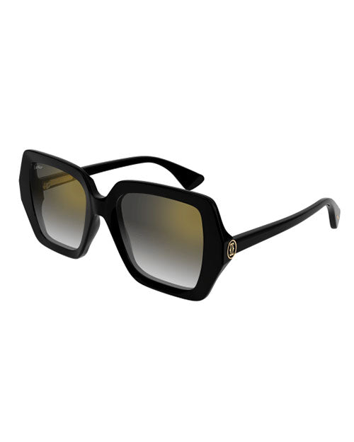 Elegant black square sunglasses, featuring a contemporary design for a fashionable look.
