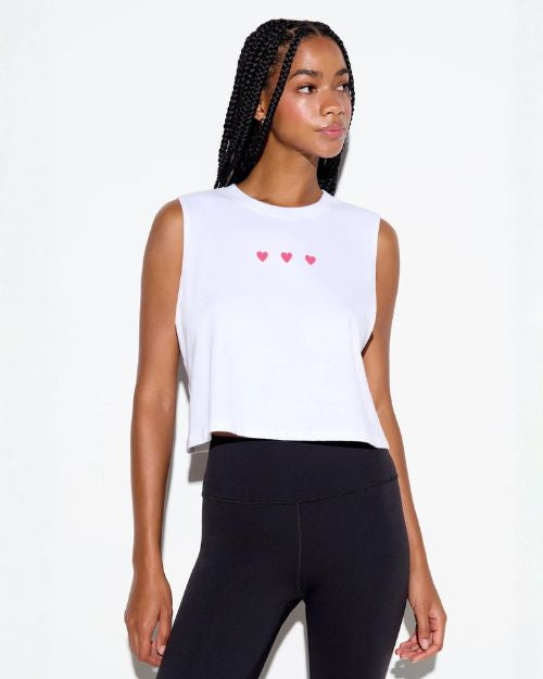 SPIRITUAL GANGSTER HOLDINGS | 3 of Hearts Spirit Crop Tank | White