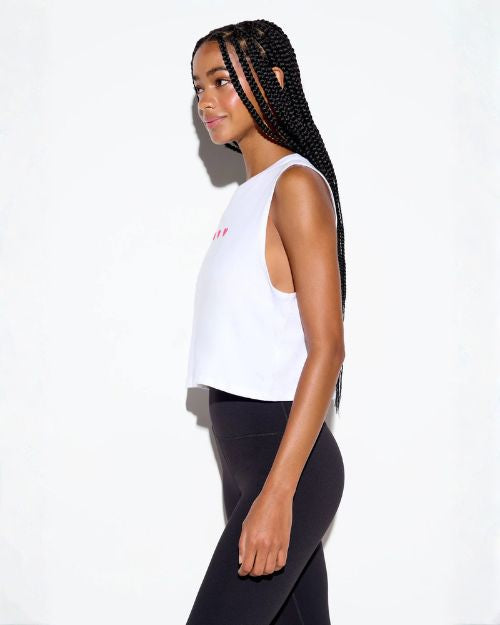 SPIRITUAL GANGSTER HOLDINGS | 3 of Hearts Spirit Crop Tank | White