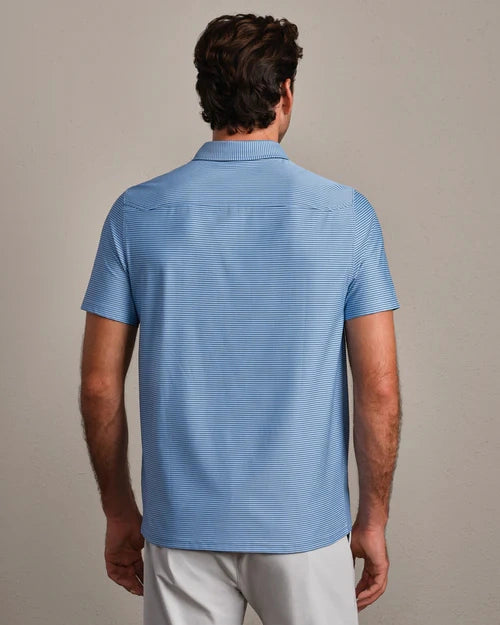 RHONE | Commuter® Polo - Slim | Arctic Blue Stripe
