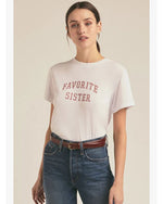 FAVORITE DAUGHTER | Favorite Sister Cropped Collegiate Tee | Bright White