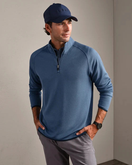RHONE | Founder's Golf 1/4 Zip Sweater | Vintage Indigo
