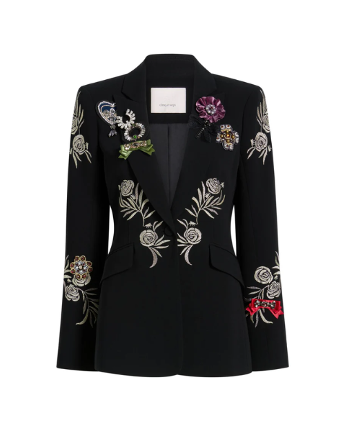 CINQ A SEPT | Heritage Rose Cheyenne Blazer | Ivory & Multi