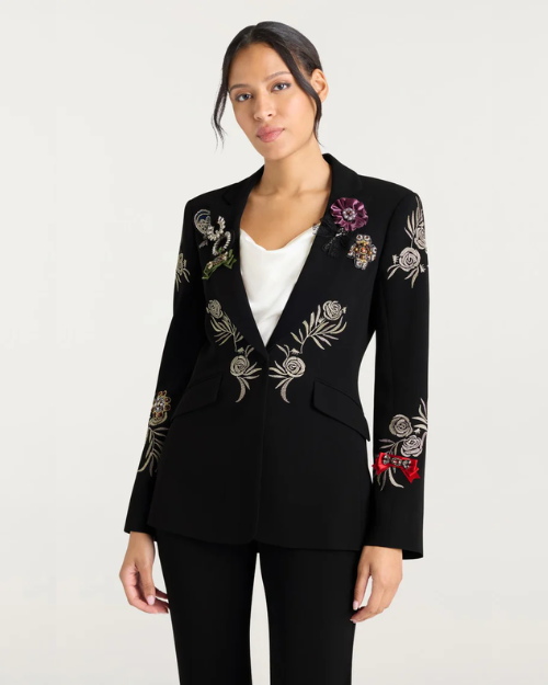 CINQ A SEPT | Heritage Rose Cheyenne Blazer | Ivory & Multi