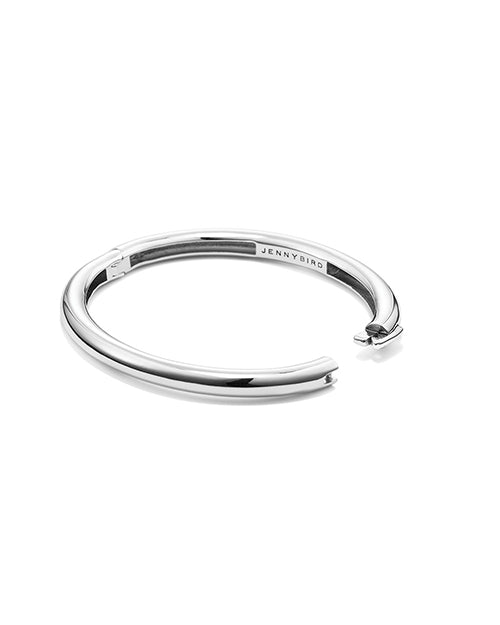 Gia bangle on white background, clasp is open.