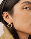 Close up shot of model's side face showing the Puffy Faye earring.
