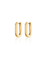 U-Link shaped earrings on a white background.