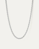 Image of a silver braided chain 
