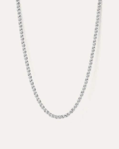 Image of a silver braided chain 
