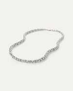 Image of a silver braided necklace