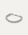 Silver twisty braided bracelet that is closed