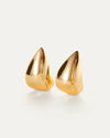 Two gold tear drop earrings 