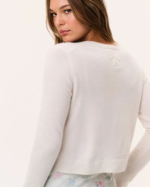 LoveShackFancy | Cameryn Lightweight Cashmere Cardigan | Diamond White