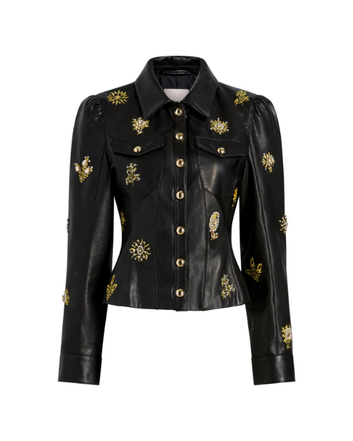 CINQ A SEPT | Leila Leather Sarita Jacket | Black