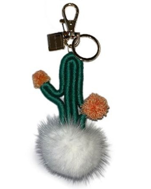 LINDA RICHARDS | Mink Cactus Keychain | White
