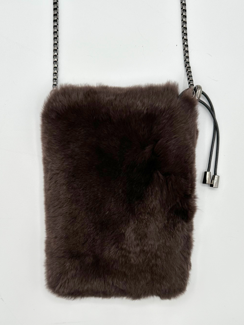 LINDA RICHARDS | Rabbit Fur Mobile Crossbody Bag