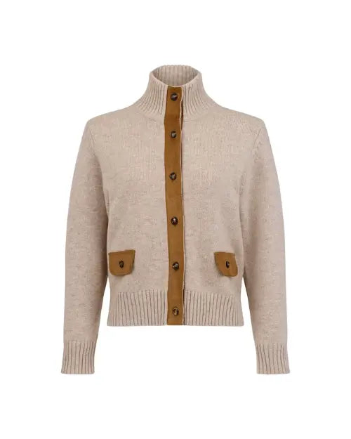 BORN A KENNEDY | Loren Cardigan | Fawn & Tobacco Suede