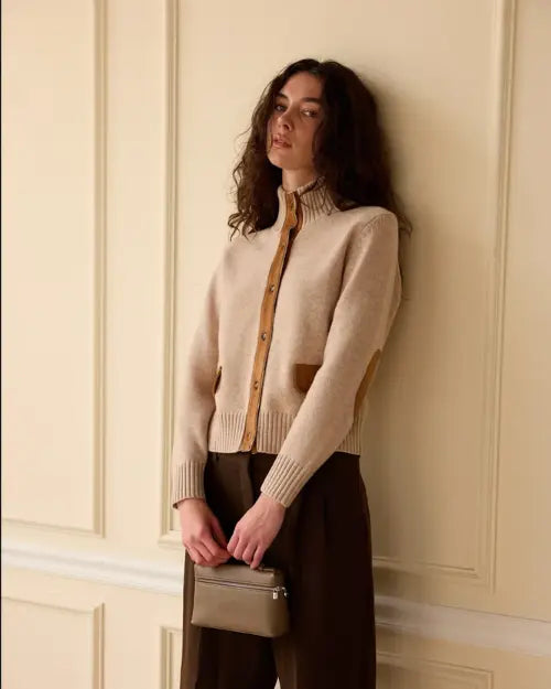 BORN A KENNEDY | Loren Cardigan | Fawn & Tobacco Suede
