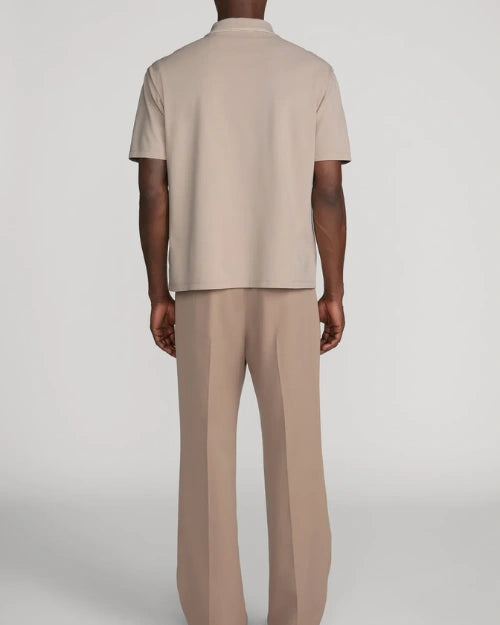 FRAME | Light Pique Polo | Warm Beige