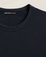 French Navy Elevated Lotus Jersey long sleeve crew neck t-shirt in a rich dark blue color.
