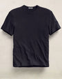 A short sleeve crew neck t-shirt displayed against a white wall.