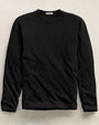 Black long sleeve crew neck shirt made from organic cotton for men.