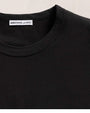 Long sleeve black cotton t-shirt with a crew neck.