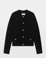 Black cardigan with silver star buttons and front pockets