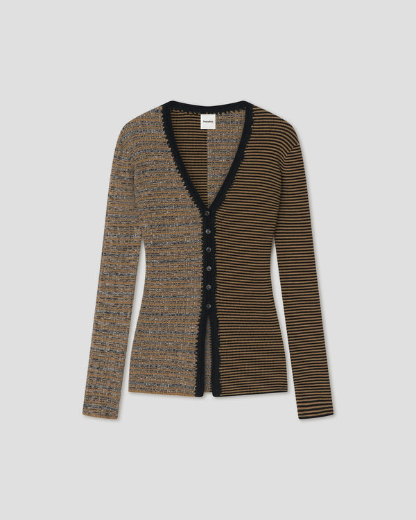 NANUSHKA | Eluney Cardigan | Curry Stripe & Spacedye