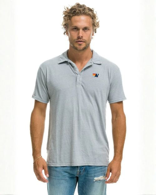 AVIATOR NATION | Logo Embroidery Polo | Light Grey