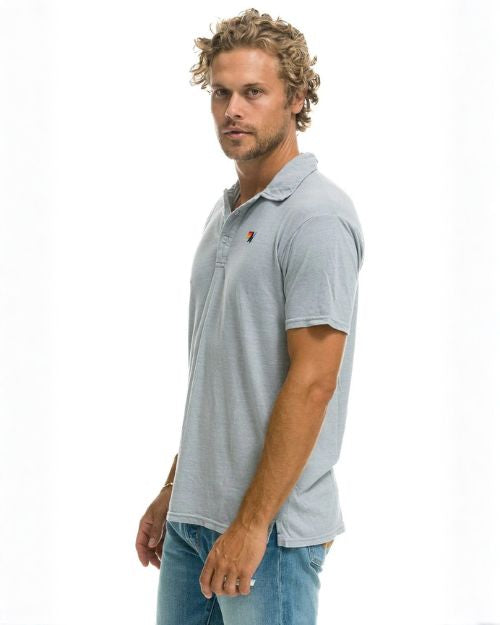 AVIATOR NATION | Logo Embroidery Polo | Light Grey