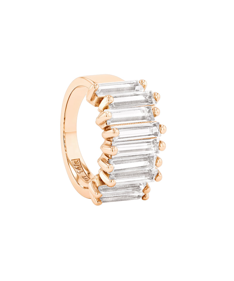 SUZANNE KALAN | Half Band | Rose Gold & White Topaz