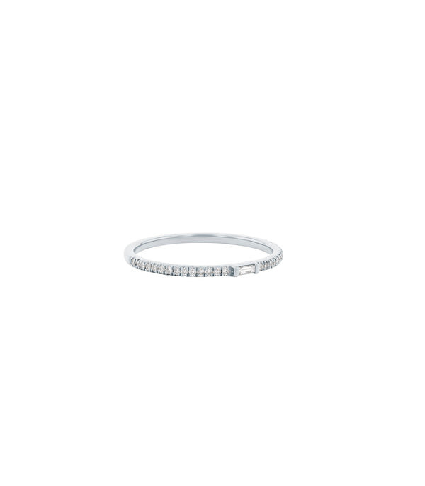 SUZANNE KALAN | Half Diamond Band | White Gold & Baguette Diamond