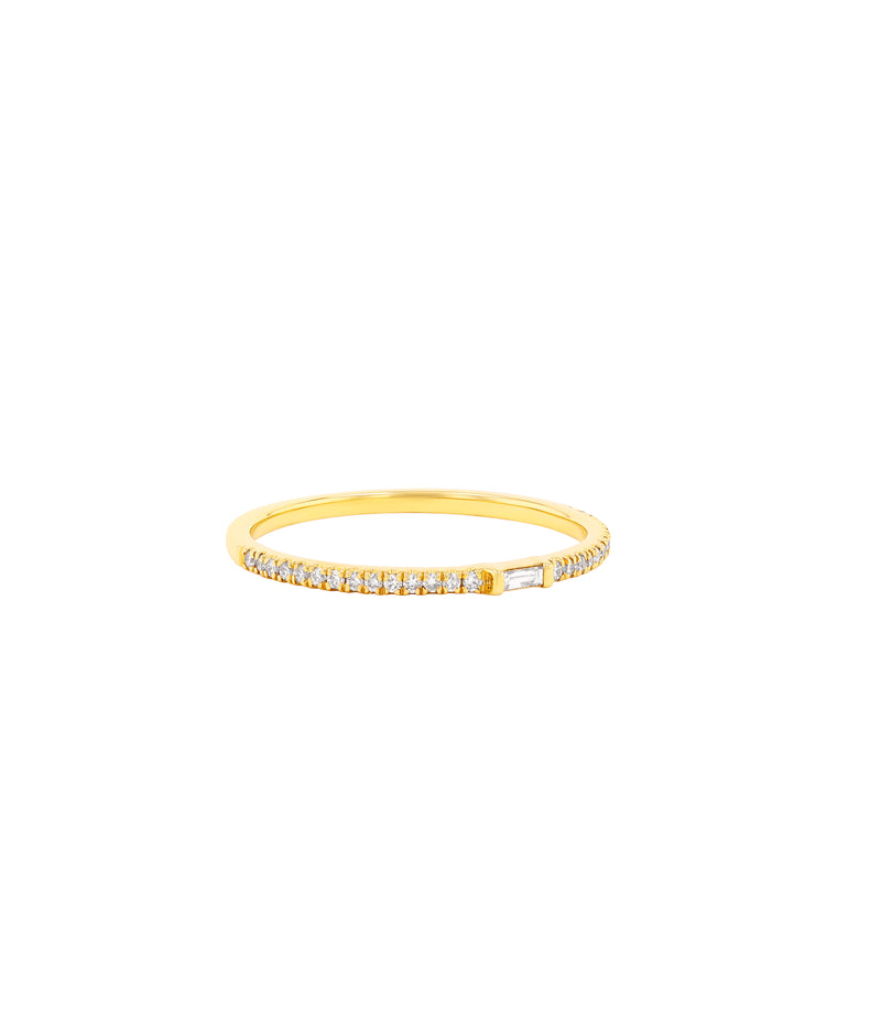 SUZANNE KALAN | Half Diamond Band | Yellow Gold & Baguette Diamond