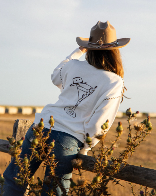 ELLSWORTH + IVEY | Riley Crew "Apres Rodeo" Sweater | Cream