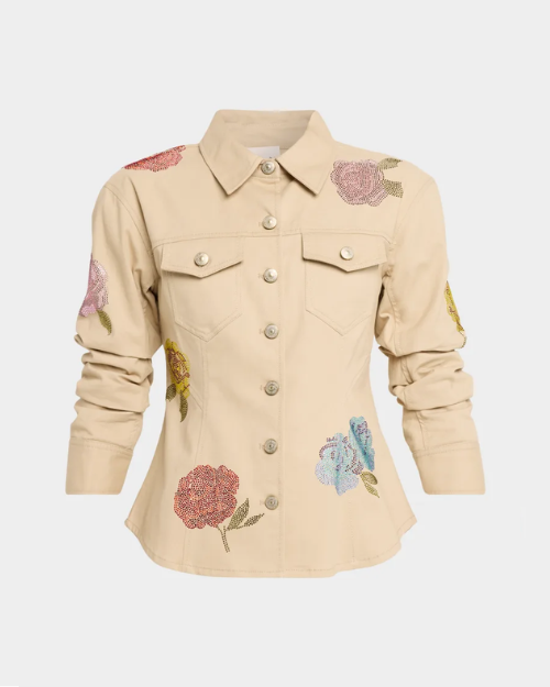 CINQ A SEPT | Roses Scrunched Canyon Jacket | Khaki
