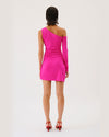 SUBOO | Garnet Rouched One Shoulder Dress | Pink